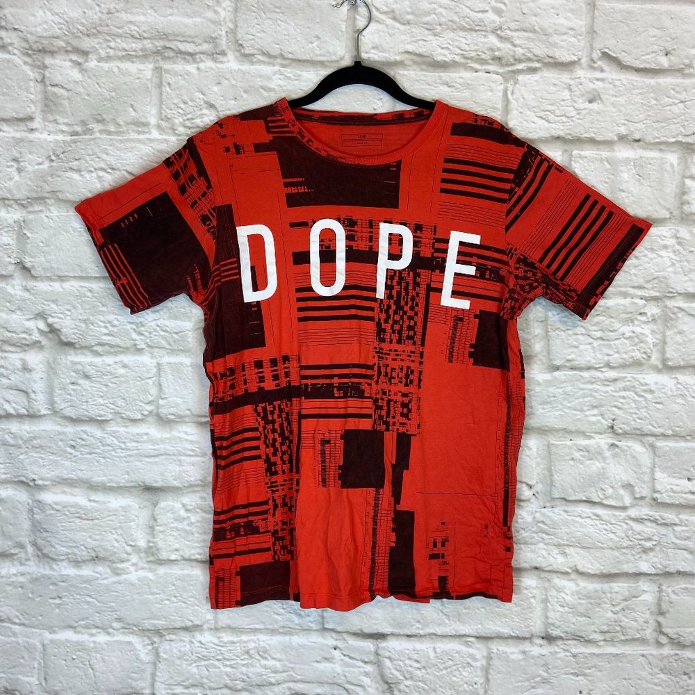 DOPE TShirt Mens Size Medium Red Black Graphic T Dope Brand